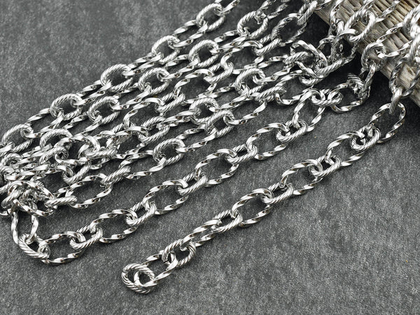 304 Stainless Twisted Oval Link Chain 11x7mm - 8x7mm