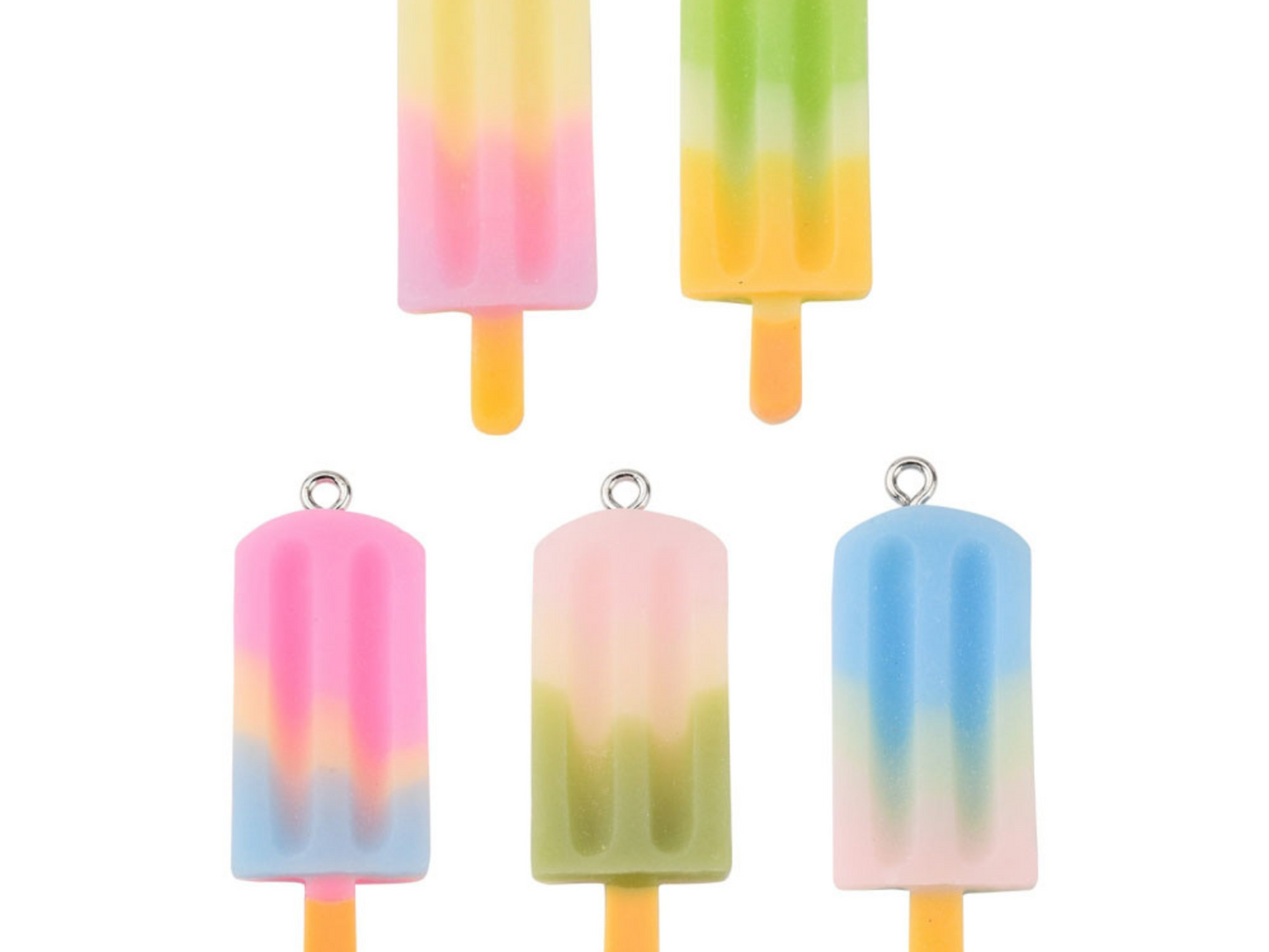 *8* 41x14x5mm Mixed Resin Popsicle Charms