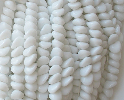 *50* 9x7x4mm Opaque White Chip Spacer Beads