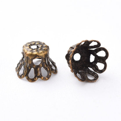 *250* 6x4mm Antique Bronze Filigree Bead Caps