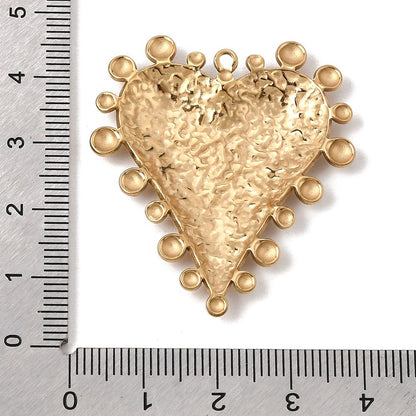 *2* 42x37mm 304 Stainless Steel Hammered Heart Pendants - Choose Your color