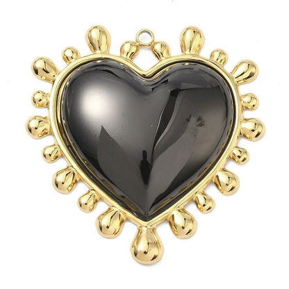 50x48mm Stainless Steel 2 Tone Mixed Metal Heart Pendant - Choose Your Color