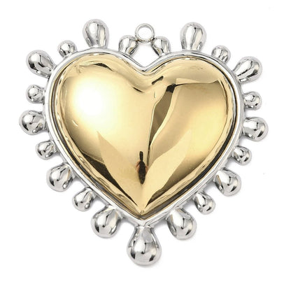 50x48mm Stainless Steel 2 Tone Mixed Metal Heart Pendant - Choose Your Color