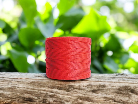 S-LON BEAD CORD BRIGHT CORAL 77YD