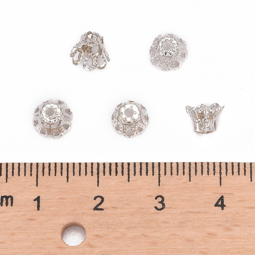 6x4mm Filigree Bead Caps -- Choose Your Color