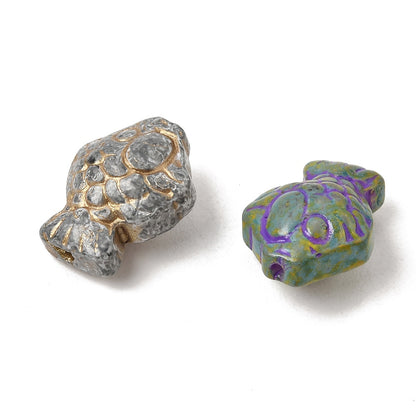 *10* 12x16x8mm Mixed Glass Fish Beads