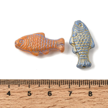 *10* 25x12x6mm Mixed Color Fish Beads