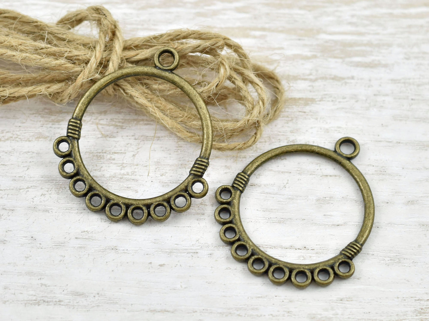 *2* 33x29mm Antique Bronze Chandelier Round Hangers