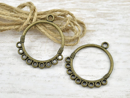 *2* 33x29mm Antique Bronze Chandelier Round Hangers