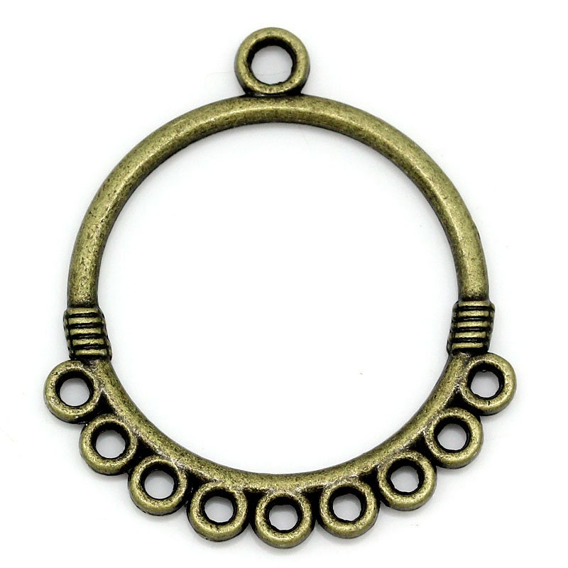 *2* 33x29mm Antique Bronze Chandelier Round Hangers
