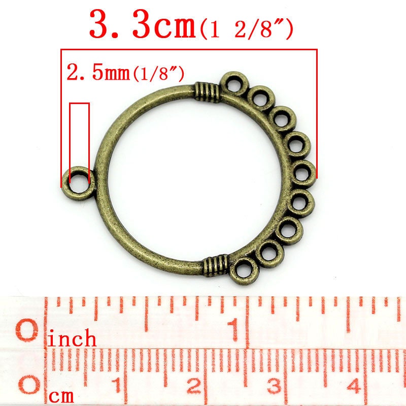 *2* 33x29mm Antique Bronze Chandelier Round Hangers