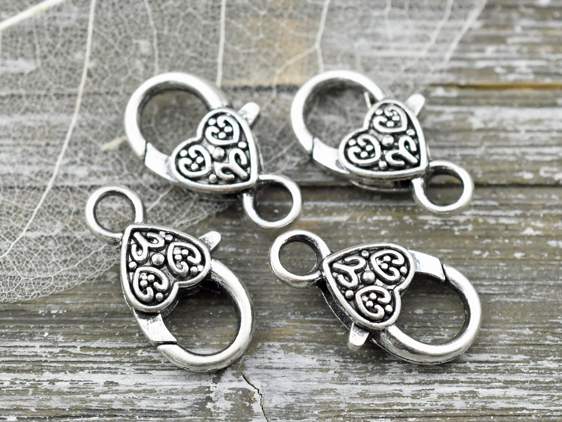 25x12mm Antique Silver Large Lobster Clasps - 10pcs