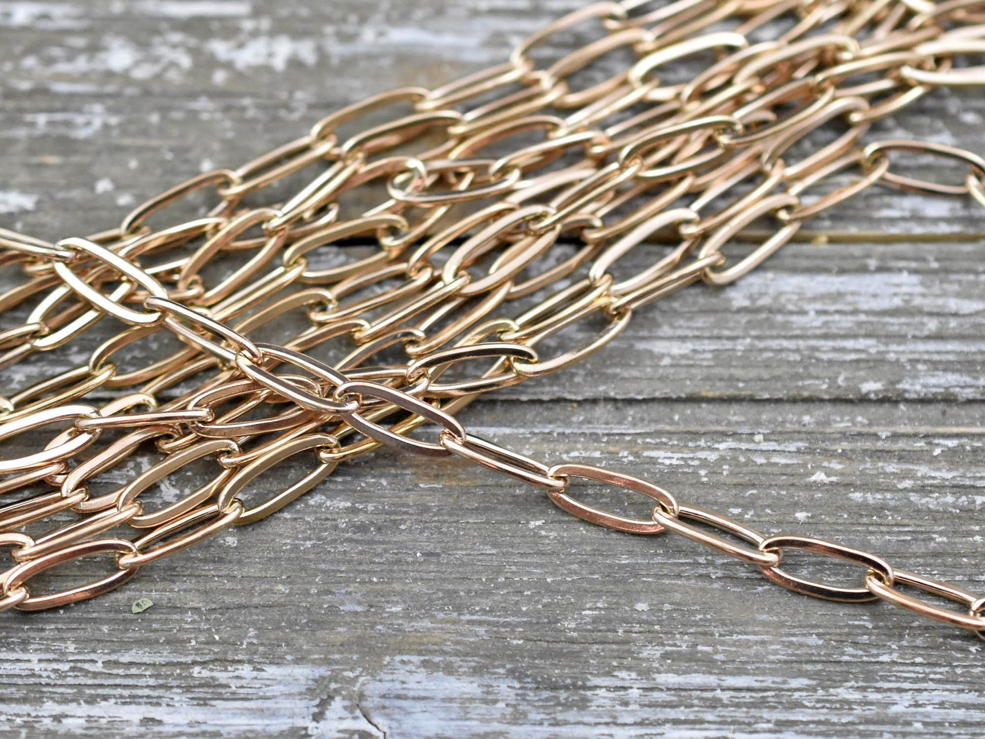 10x4mm 304 Rose Gold Stainless Steel Paperclip Chain -- Sold by the foot