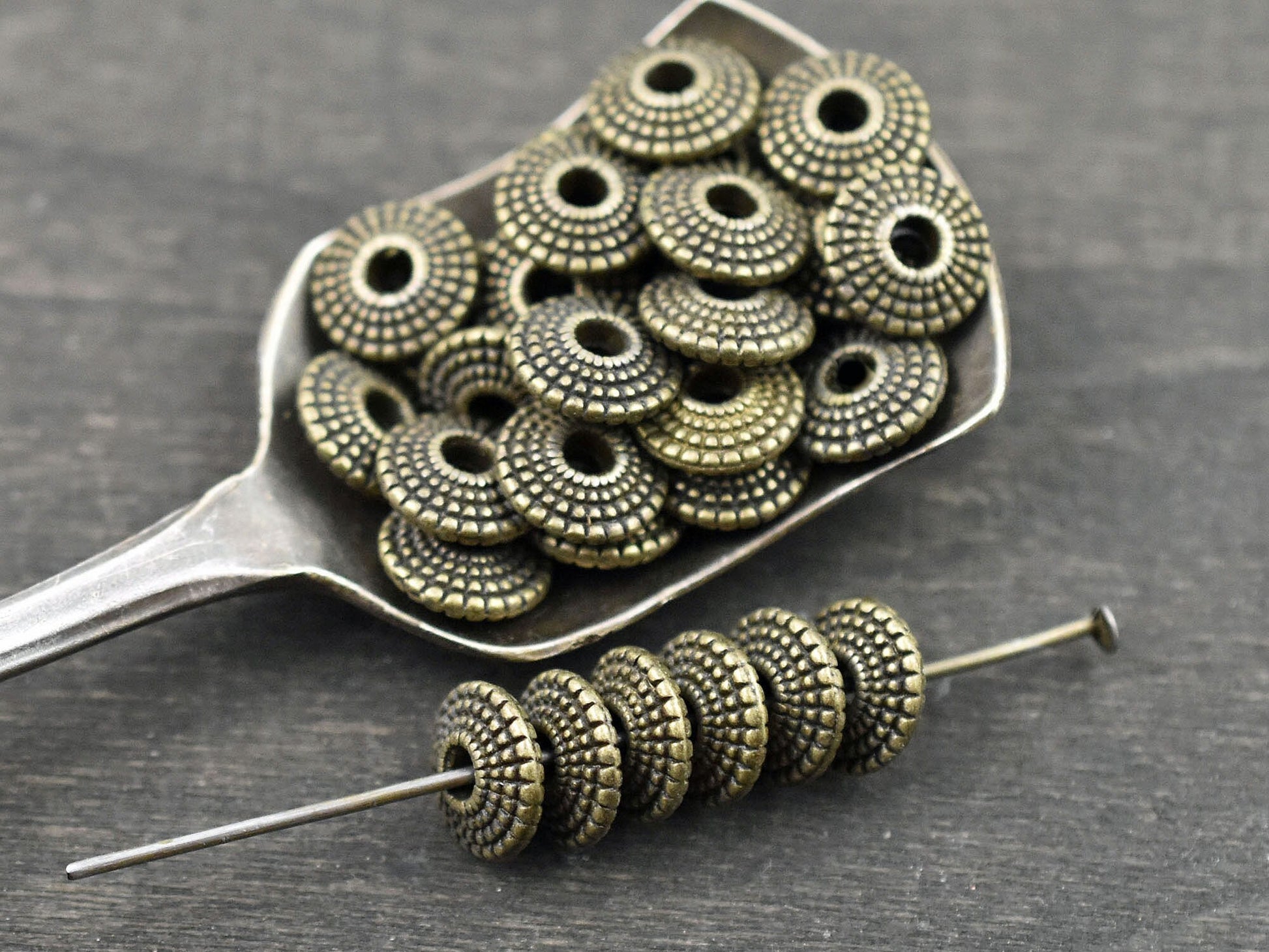 *50* 8x4mm Antique Bronze Rondelle Spacer Beads