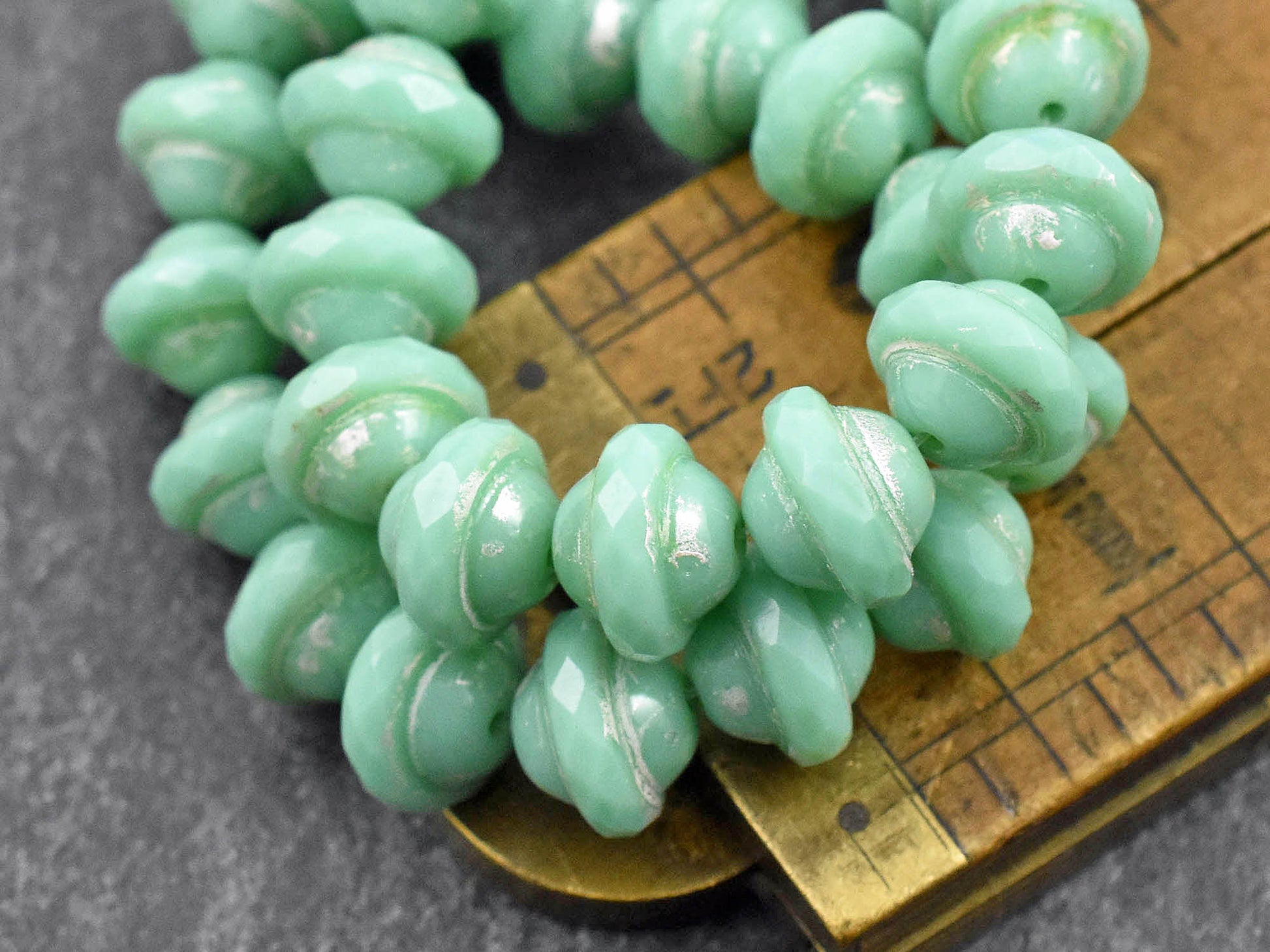 Czech Glass Beads - Picasso Beads - Saturn Beads - Saucer Beads - 8x10mm - 15pcs (961)