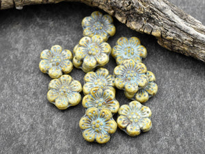 Czech Glass Beads - Flower Beads - Floral Beads - Wildflower Beads - Czech Glass Flowers - 14mm - 12pcs - (2803)