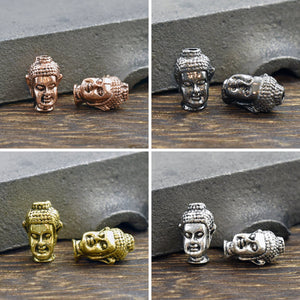 *5* 13x9mm Antique Gold Buddha Head Beads