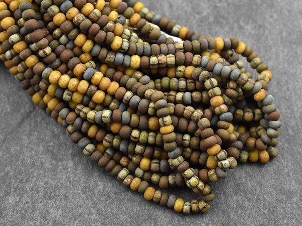Picasso Beads - Czech Glass Beads - Seed Beads - Size 4 Seed Beads - 4/0 - 21" Strand - (3217)