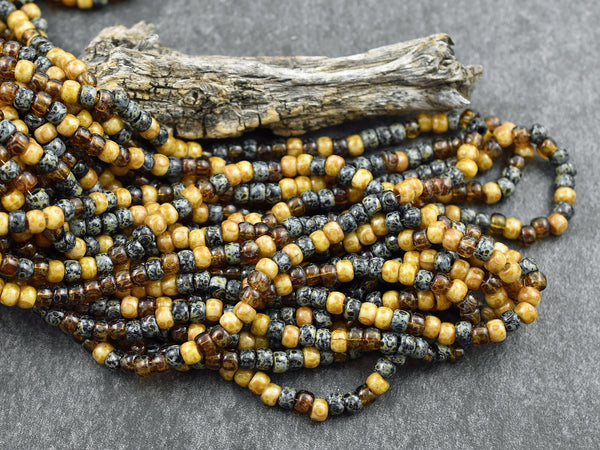 Picasso Seed Beads - Seed Beads - Czech Glass Beads - Size 6 Seed Beads - 6/0 - 22" Strand - (A498)