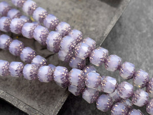 Czech Glass Beads - Cathedral Beads - Purple Beads - Fire Polish Beads - 8mm - 20pcs - (5072)