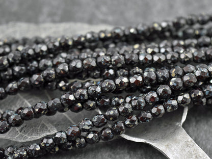 *25* 6mm Dark Burgandy Red Travertine Fire Polished Round Beads