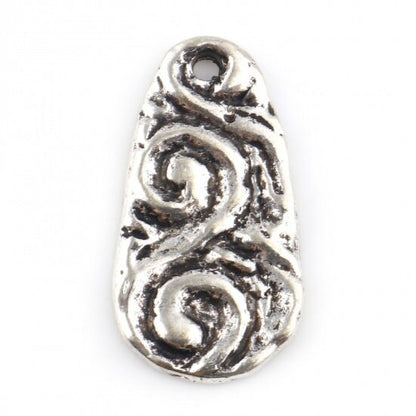 *20* 20x11mm Antique Silver Maya Spiral Charms