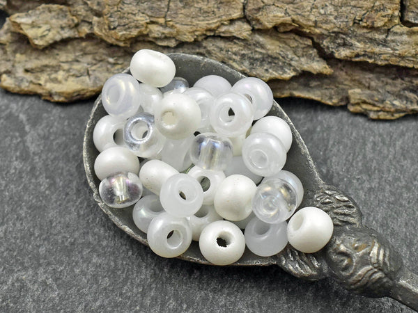Pearl Seed Beads - Size 2 Beads - Czech Glass Beads - 2/0 Beads - 6x4mm - 50 grams (B417)
