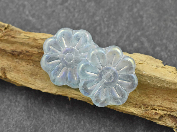Flower Beads - Czech Glass Beads - Focal Beads - Czech Glass Flowers - Daisy Beads - 18mm - 6pcs - (4587)