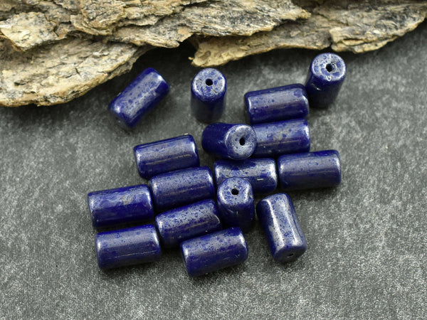 Picasso Beads - Czech Glass Beads - Spacer Beads - Tube Beads - 9x5mm - 16pcs - (3867)