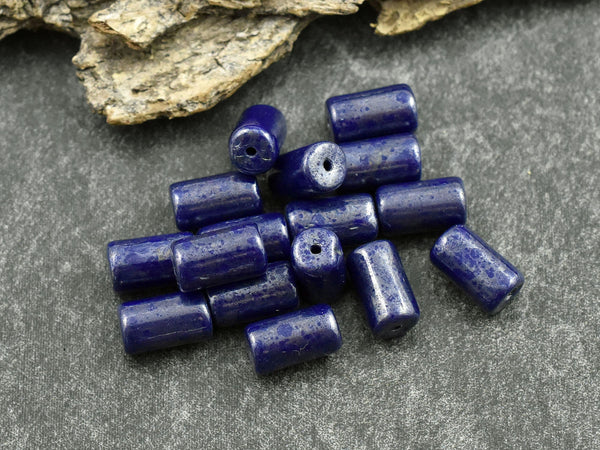 Picasso Beads - Czech Glass Beads - Spacer Beads - Tube Beads - 9x5mm - 16pcs - (3867)