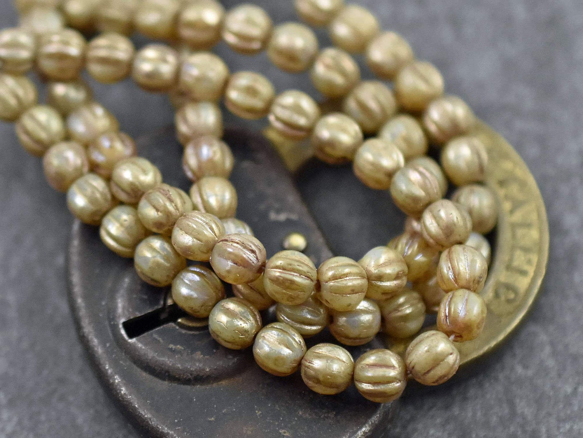 Picasso Beads - Melon Beads - Czech Glass Beads - Round Beads - Red Picasso - 5mm - 25pcs - (373)