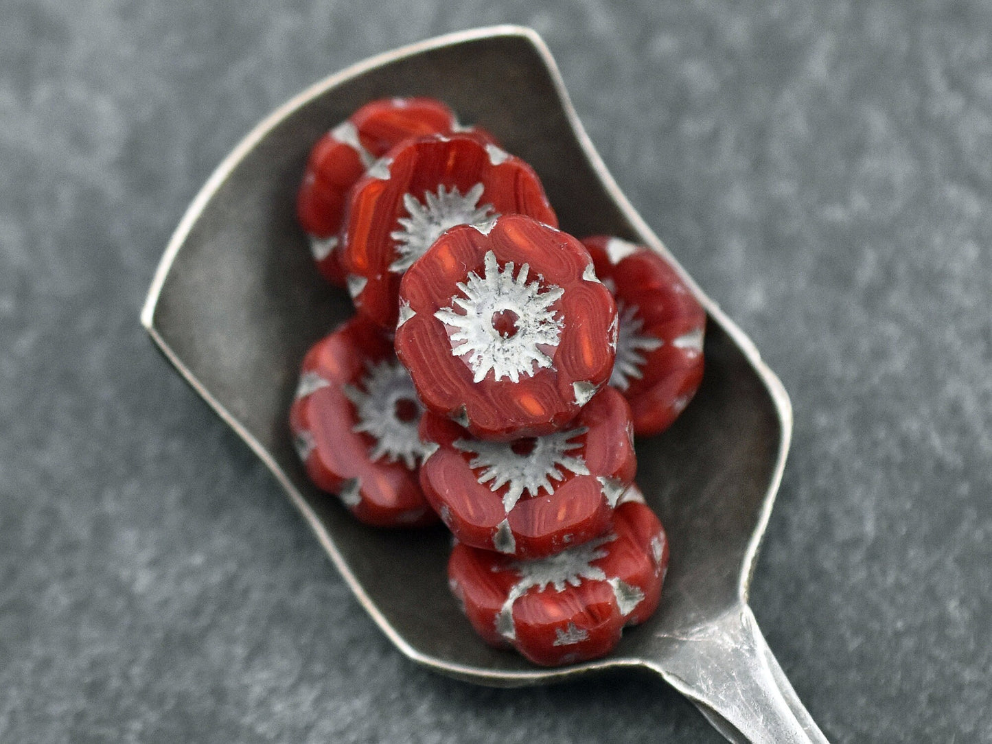 Picasso Beads - Czech Glass Beads - Hawaiian Flower Beads - Czech Glass Flowers - 12mm - 12pcs - (3794)