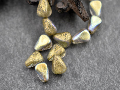 Czech Glass Beads - Picasso Beads - Drop Beads - Teardrop Beads - 12pcs - 13x12mm - (4892)