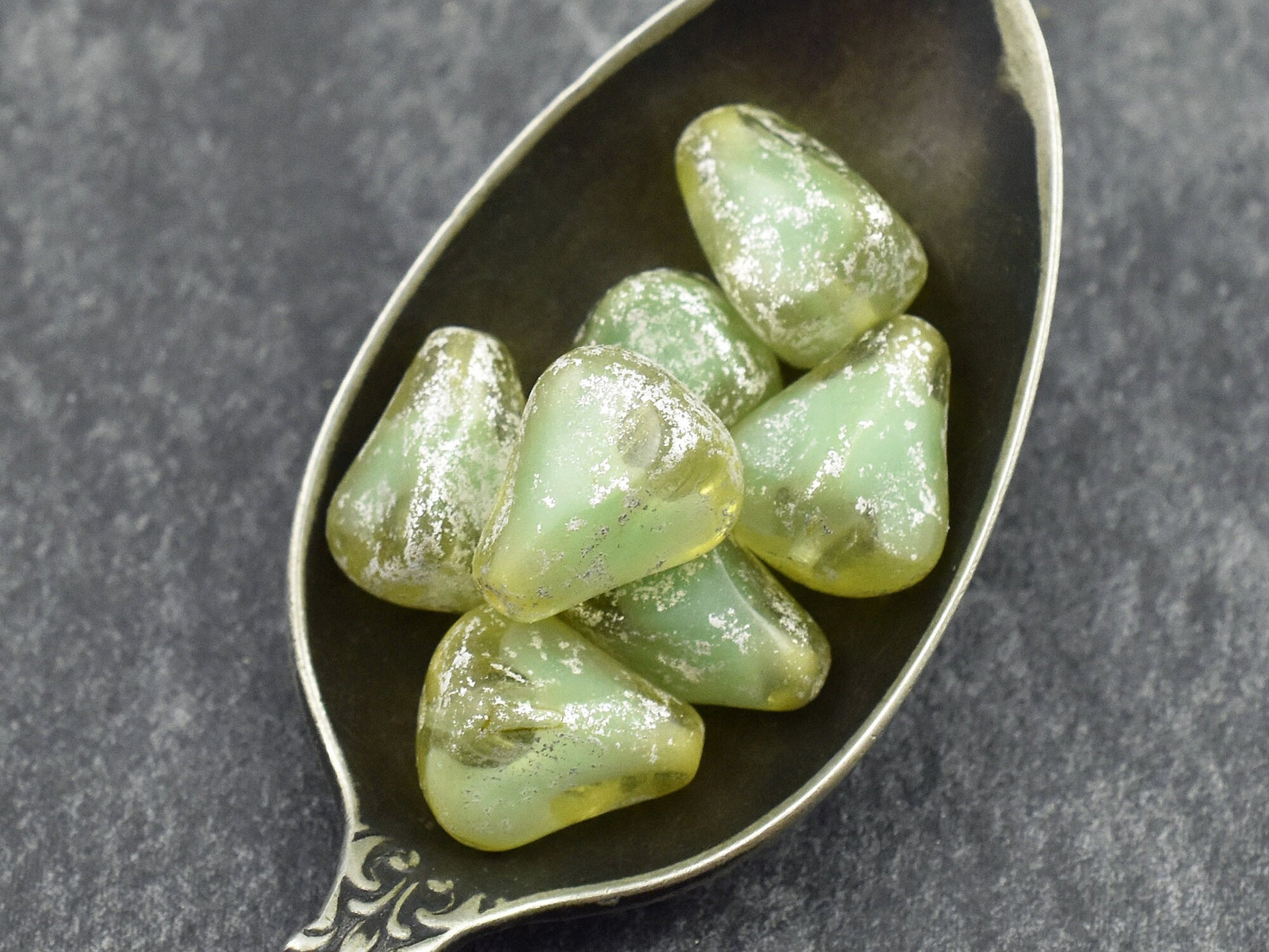 Czech Glass Beads - Drop Beads - Teardrop Beads - 12pcs - 13x12mm - (1158)