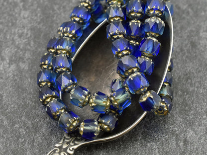 Cathedral Beads - 6mm Beads - Czech Glass Beads - Fire Polish Beads - Picasso Beads - 20pcs - 6mm - (4925)