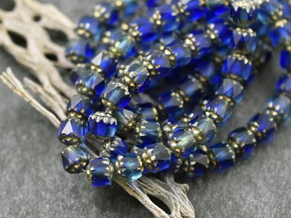 Cathedral Beads - 6mm Beads - Czech Glass Beads - Fire Polish Beads - Picasso Beads - 20pcs - 6mm - (4925)