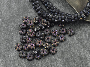 Czech Glass Beads - Glass Spacer Beads - Daisy Spacers - Daisy Beads - Flower Beads - Forget Me Not Beads - 5mm - 50pcs - (2491)