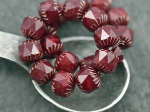 Czech Glass Beads - Picasso Beads - Fire Polished Beads - Chunky Beads - Center Cut - 10pcs - 10mm - (2665)