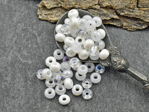 Pearl Seed Beads - Size 2 Beads - Czech Glass Beads - 2/0 Beads - 6x4mm - 50 grams (B417)