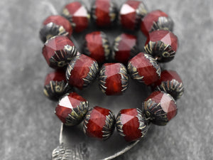 Picasso Beads - Czech Glass Beads - Fire Polished Beads - Chunky Beads - Center Cut - 10pcs - 10mm - (2789)