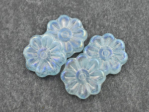 Flower Beads - Czech Glass Beads - Focal Beads - Czech Glass Flowers - Daisy Beads - 18mm - 6pcs - (4587)