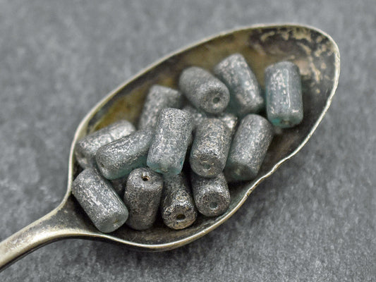 Picasso Beads - Czech Glass Beads - Etched Beads - Tube Beads - Picasso Beads - 9x5mm - 16pcs - (5519)