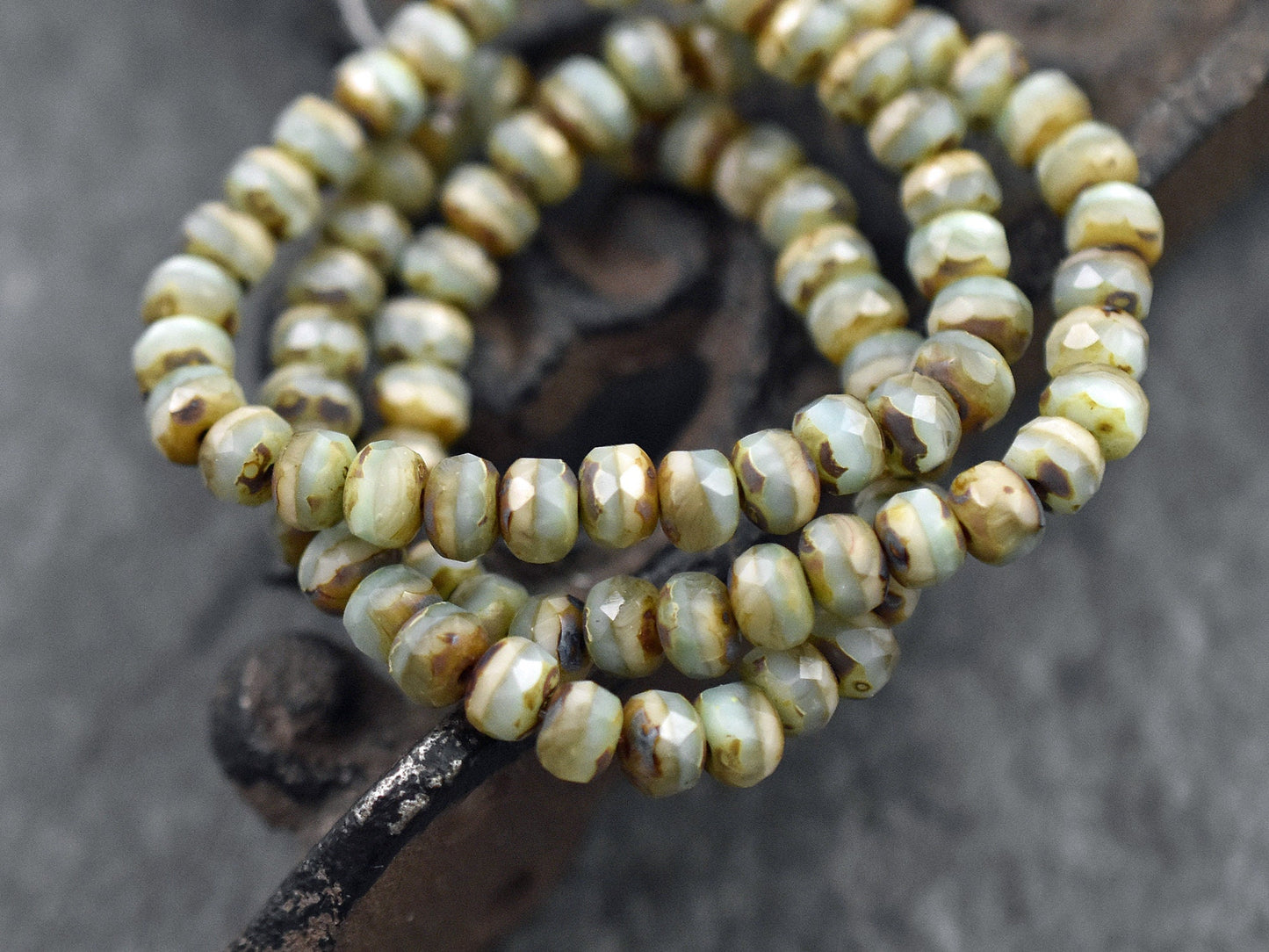 Picasso Beads - Czech Glass Beads - Rondelle Beads - Fire Polished Beads - 3x5mm - 30pcs - (173)