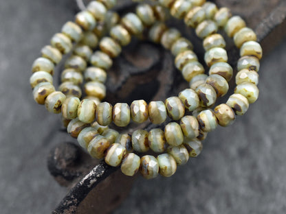 Picasso Beads - Czech Glass Beads - Rondelle Beads - Fire Polished Beads - 3x5mm - 30pcs - (173)