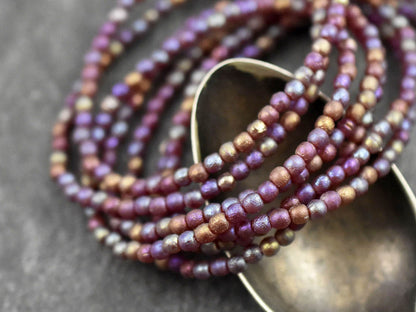 Czech Glass Beads - 3mm Beads - Picasso Beads - Round Beads - Druk Beads - 50pcs - (2135)