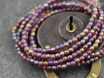 Czech Glass Beads - 3mm Beads - Picasso Beads - Round Beads - Druk Beads - 50pcs - (2135)