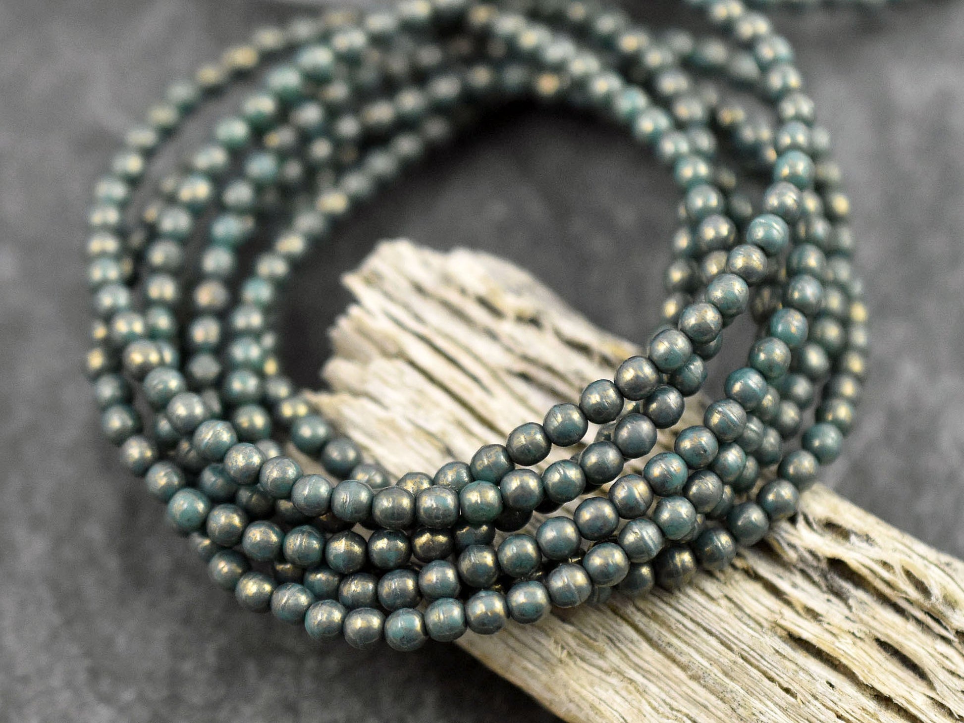 Czech Glass Beads - 3mm Beads - Picasso Beads - Round Beads - Druk Beads - 50pcs - (5925)