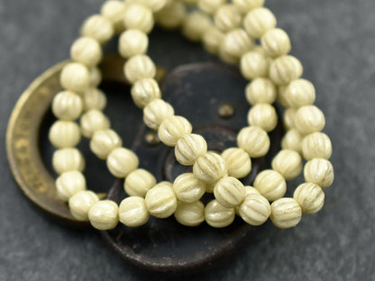 Picasso Beads - Melon Beads - Czech Glass Beads - Round Beads - Red Picasso - 5mm - 25pcs - (833)