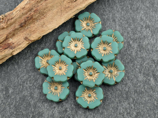 Flower Beads - Czech Glass Beads - Hawaiian Flowers - Czech Glass Flowers - 12mm - 12pcs - (B912)