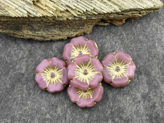 Flower Beads - Czech Glass Beads - Czech Glass Flowers - Picasso Beads - 12mm - 12pcs - (B808)